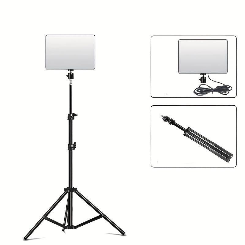 10 Inch Panel Lamp & 1.1M Tripod, 1 Set Adjustable LED Panel Lamp with Tripod, Professional Camera Accessories for Home & Studio Use