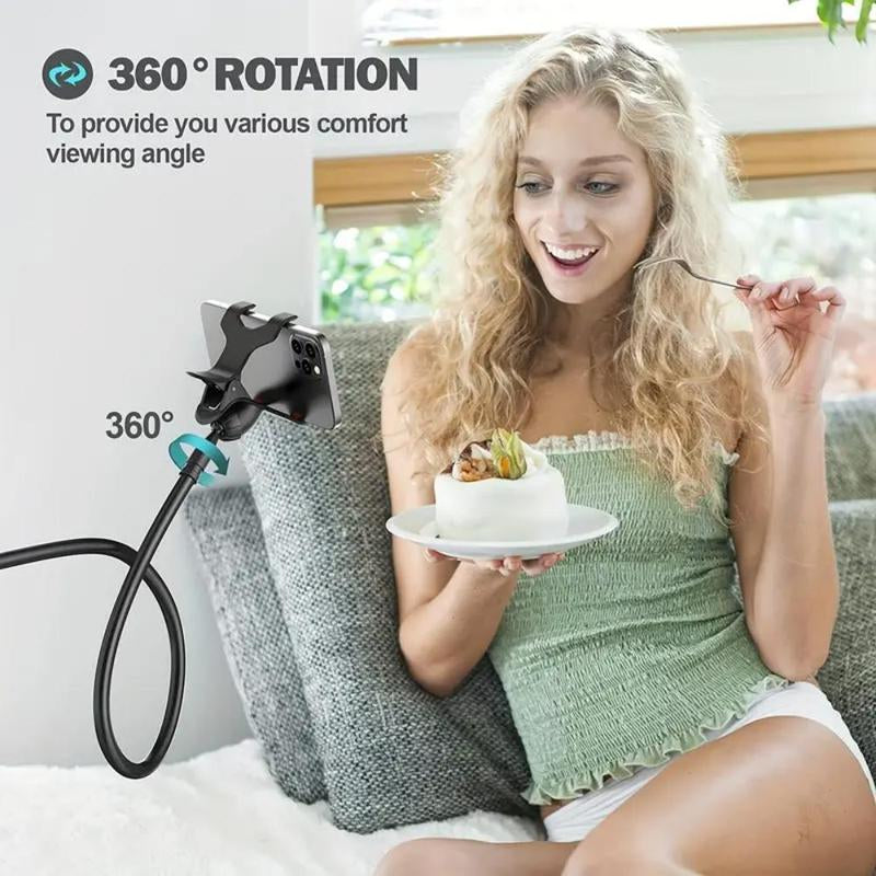 360° Rotatable Phone Holder, Universal Desktop & Bedside Phone Stand, Multifunctional Flexible Adjustable Phone Bracket for Home Office