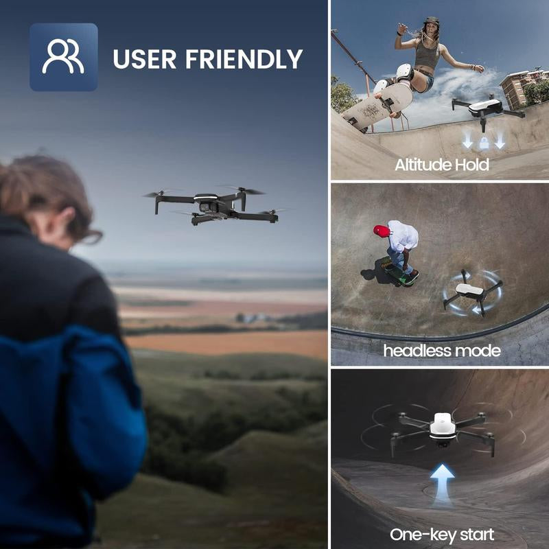 Holy Stone HS280 Foldable FPV Drone with Adjustable 1080P HD Wifi Camera, Lightweight RC Quadcopter Beginner, 2 Modular Batteries, Auto Hover.