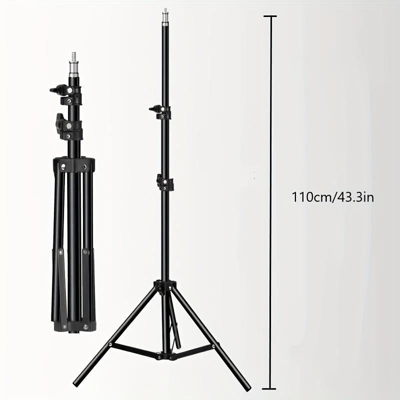 10 Inch Panel Lamp & 1.1M Tripod, 1 Set Adjustable LED Panel Lamp with Tripod, Professional Camera Accessories for Home & Studio Use