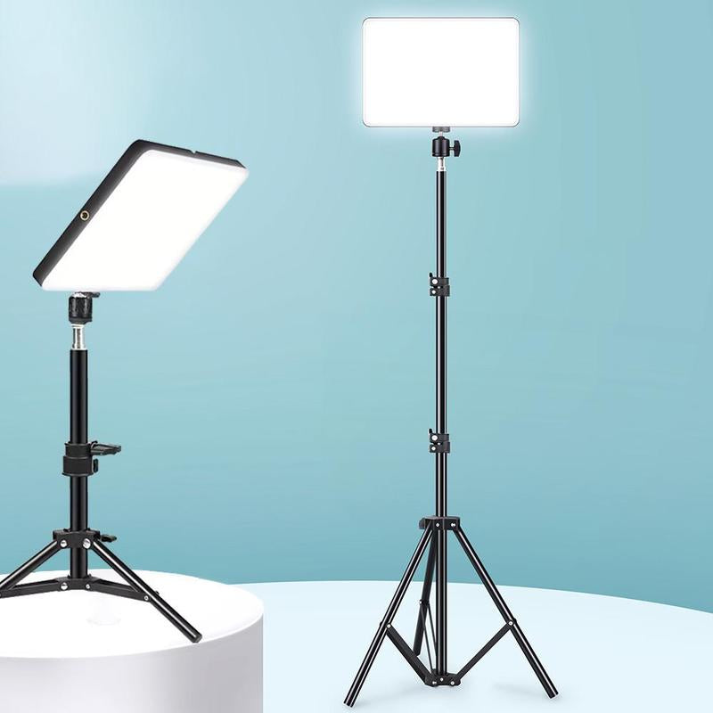 10 Inch Panel Lamp & 1.1M Tripod, 1 Set Adjustable LED Panel Lamp with Tripod, Professional Camera Accessories for Home & Studio Use